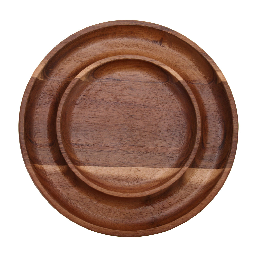 Vague Round Wooden Fruit Tray 28cm x 3cm