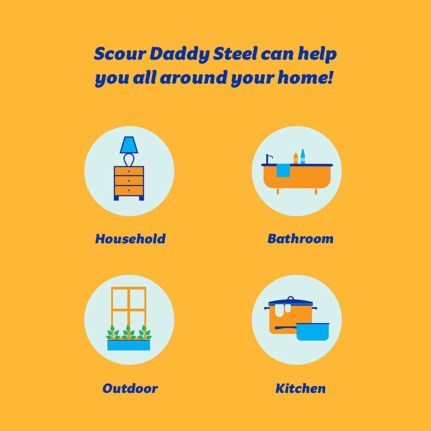 Scrub Daddy Scour Daddy Heavy Duty Steel Scouring Pad - Set Of 2 Assorted