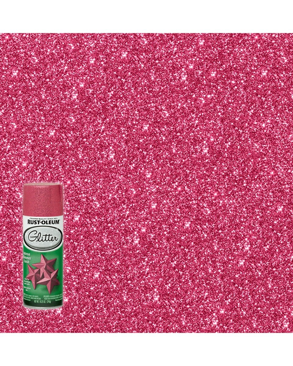RustOleum Glitter Spray Paint Bright Pink 10.25Oz