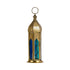 Hilalful Blue Chic Tall Brass Antique Lantern Blue Turquoise Duo Glass