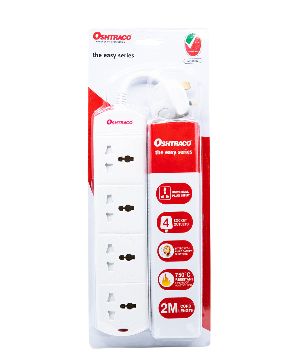 Oshtraco 4 Ways 13 AMP External Socket W/O switch W/ 2m wire