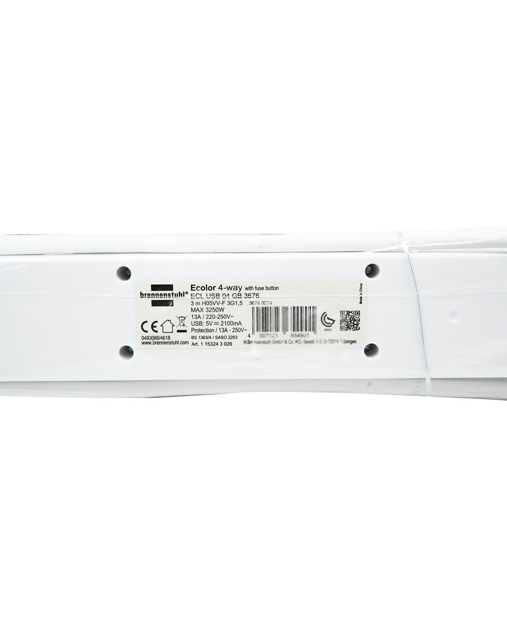 Brennensthul 4-Way Extension With 2 USB slots And 3m Cable