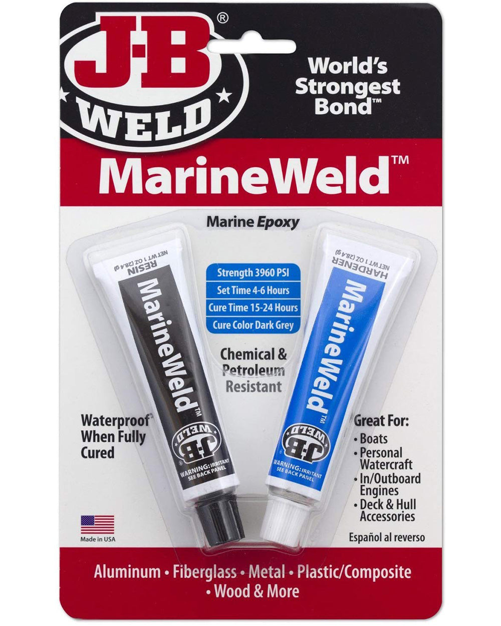 JB Weld MarineWeld Epoxy Adhesive 2 Ounce pack of 2