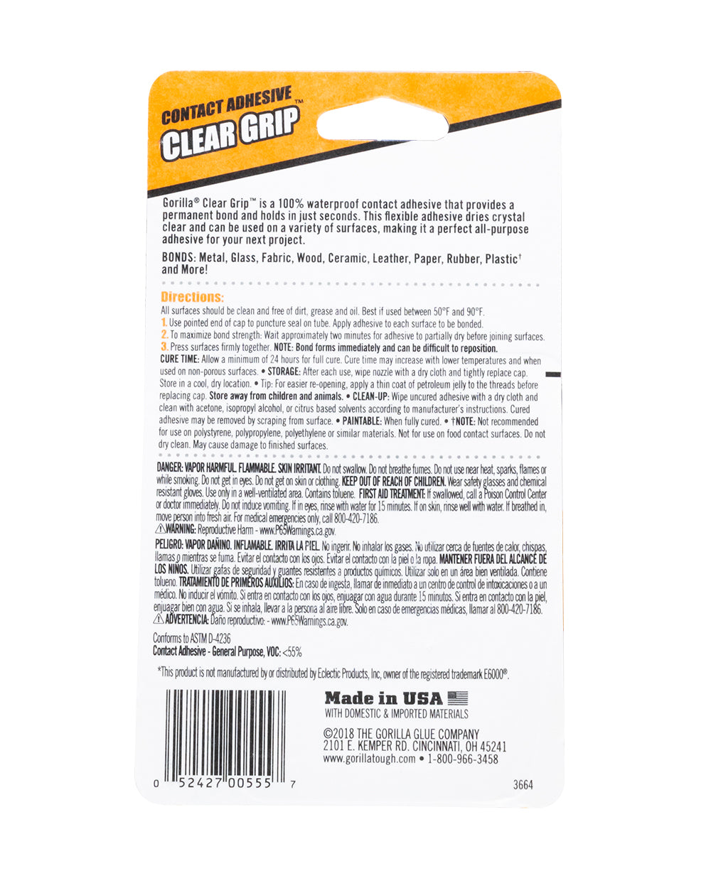 Gorilla Clear Grip 4 Piece Pack 0.2Oz Tubes