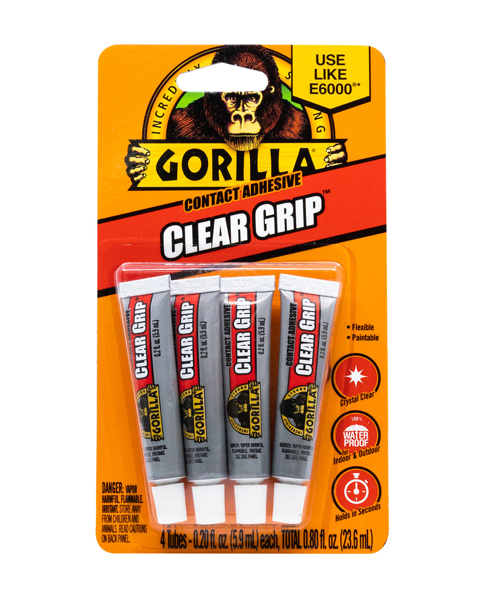 Gorilla Clear Grip 4 Piece Pack 0.2Oz Tubes