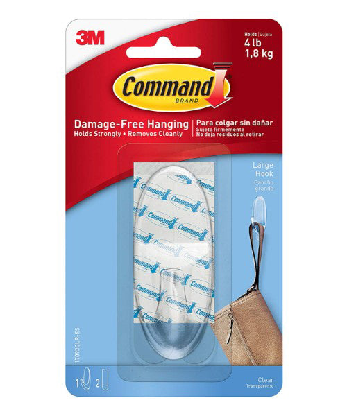 Command Large Clear 1 Hook And 2 Strips