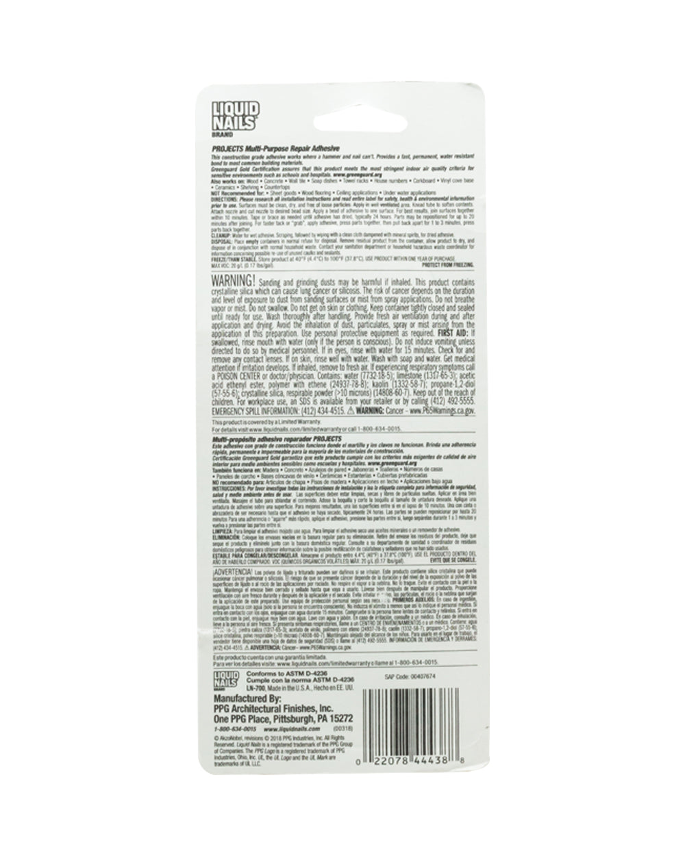 Liquid Nails 4 Oz Tube