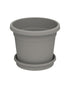 Cosmoplast Round Flower Pot With Tray 12 inch Curver Grey