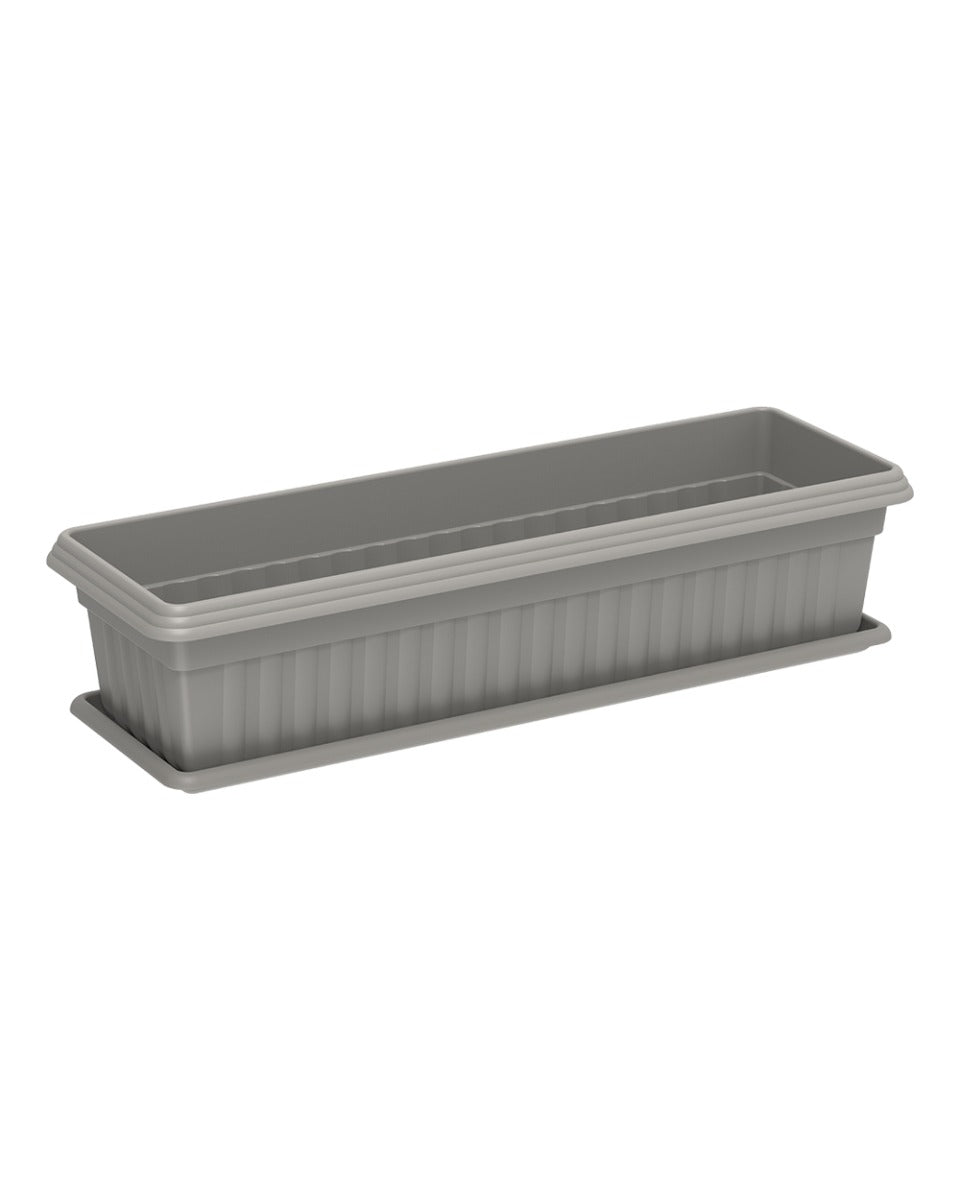 Cosmoplast Exotica Planter Large With Tray Curver Grey