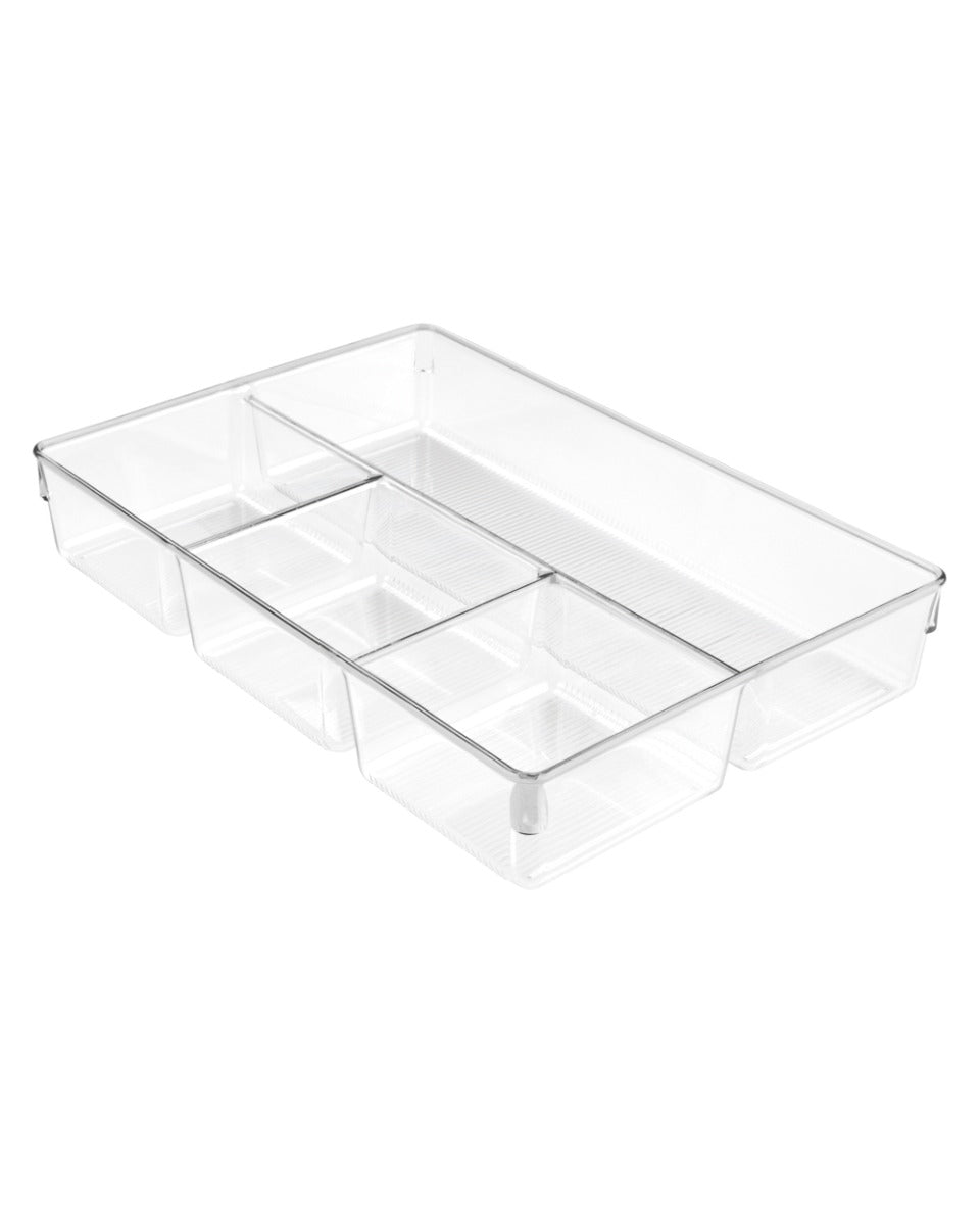 Interdesign Linus Dresser with 4 Divider 9 x 13 x 2.2 inch Clear