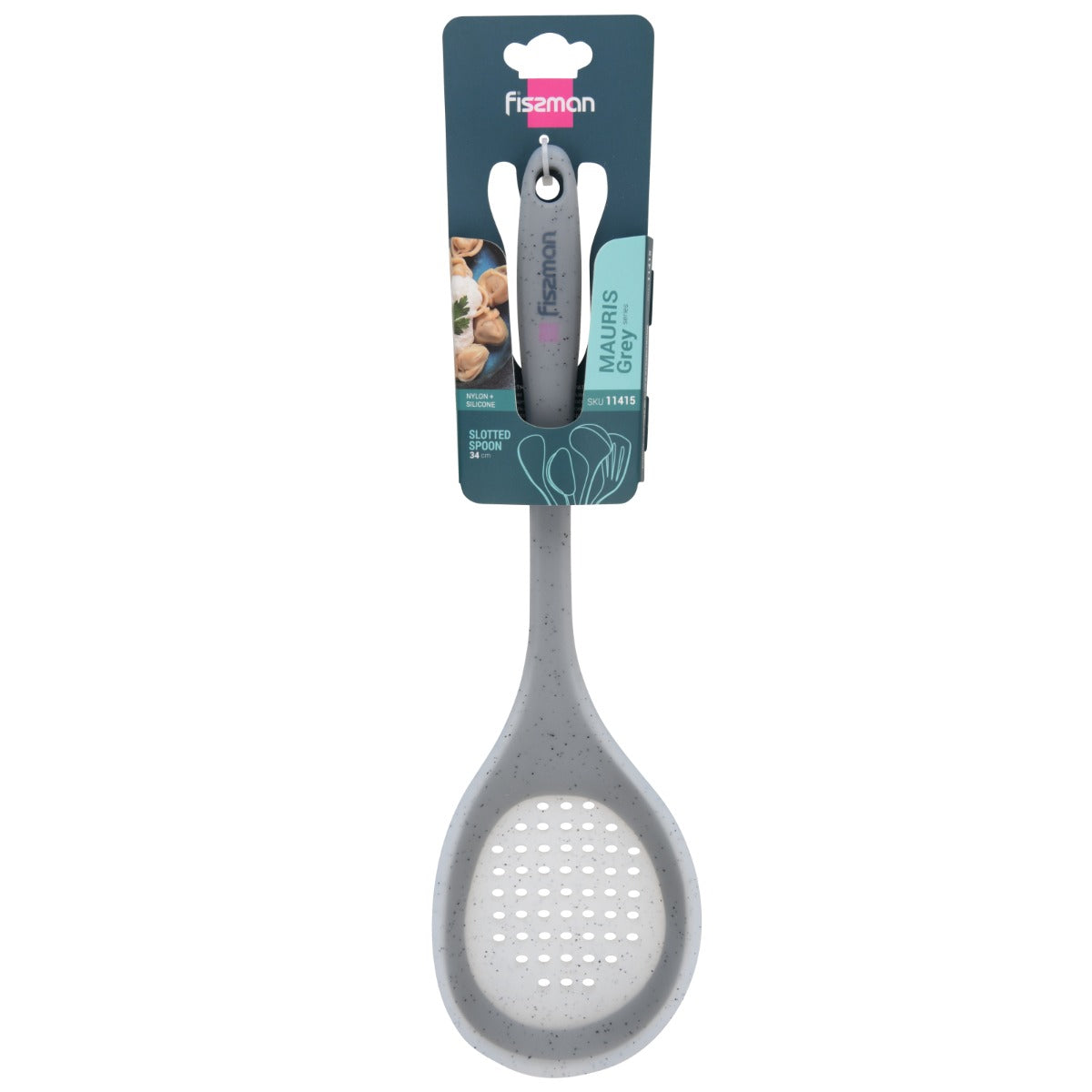 Fissman Slotted Spoon Mauris Grey 34 cm Silicone