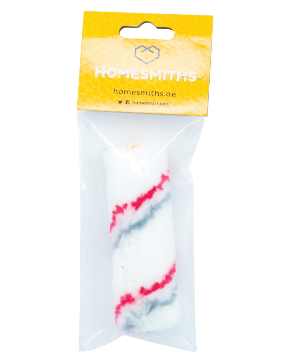 Harris 4" Roller Sleeve White Red & Grey Stripe