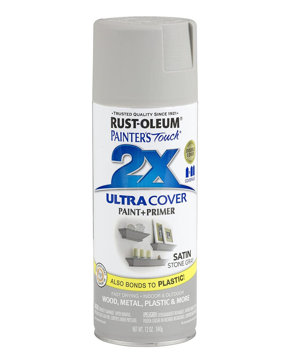 RustOleum PT 2X Ultra Cover Satin Stone Grey 12Oz