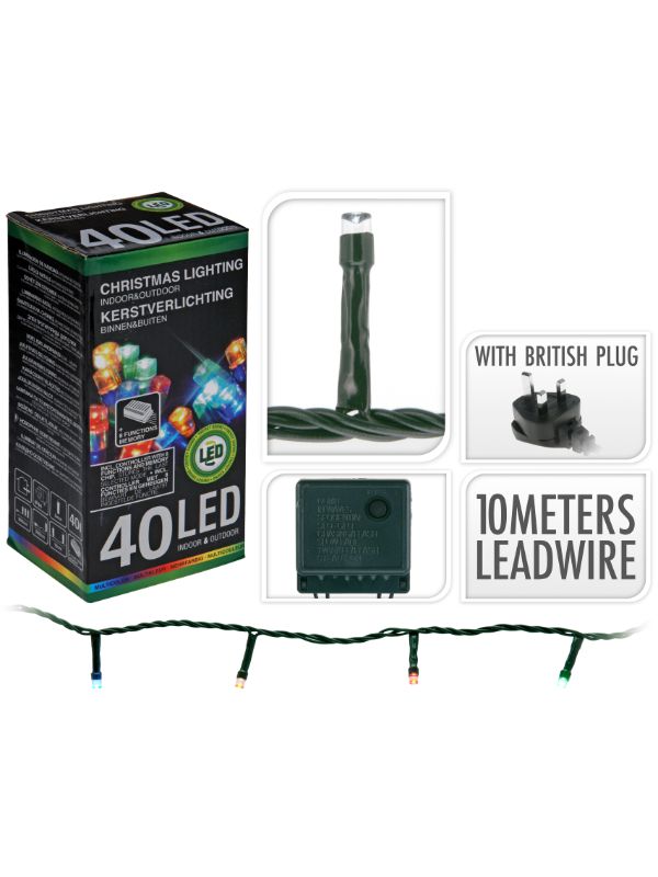 Homesmiths Christmas LED Lights 40 Multicolor Plug