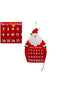 Homesmiths Christmas Felt Santa Shaped Hanging Advent Calendar With Hang Tag