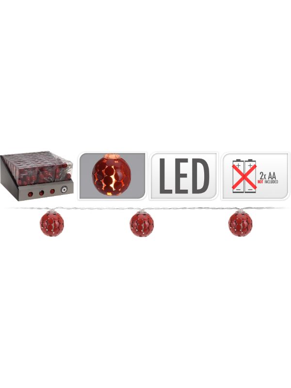 Homesmiths Led Chain Ball 25Mm Red