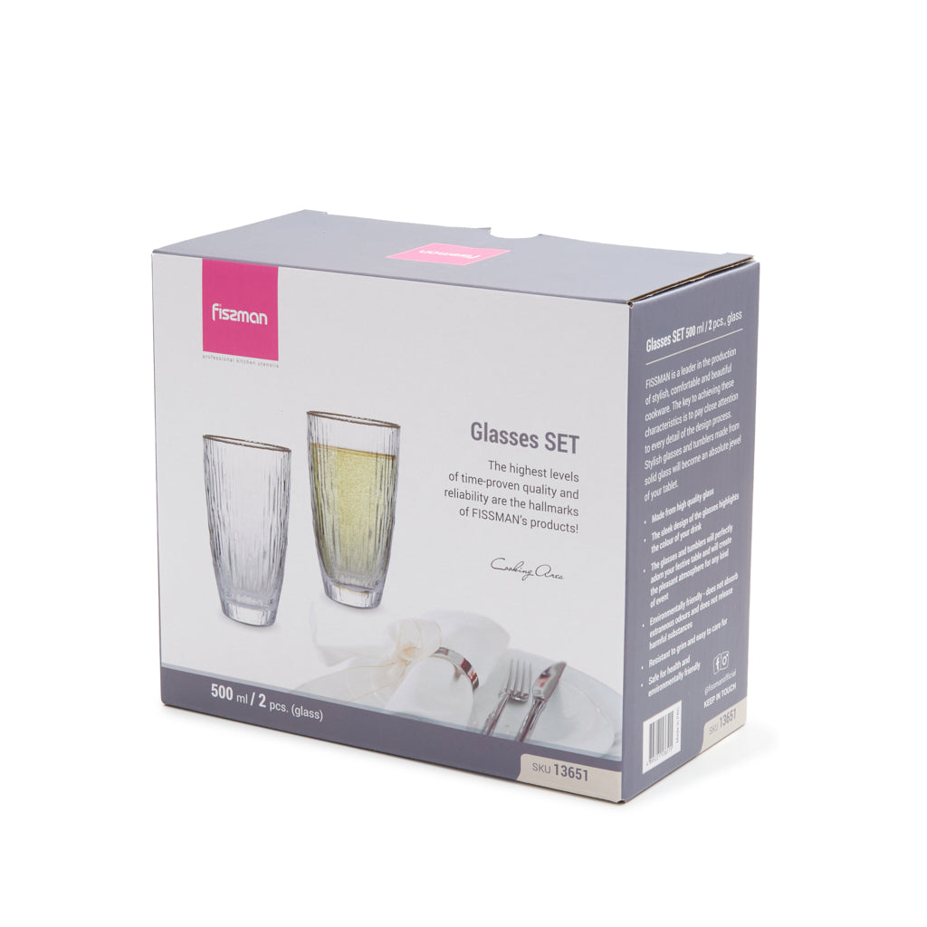 Fissman 2 Pieces Glasses 500 ML Glass