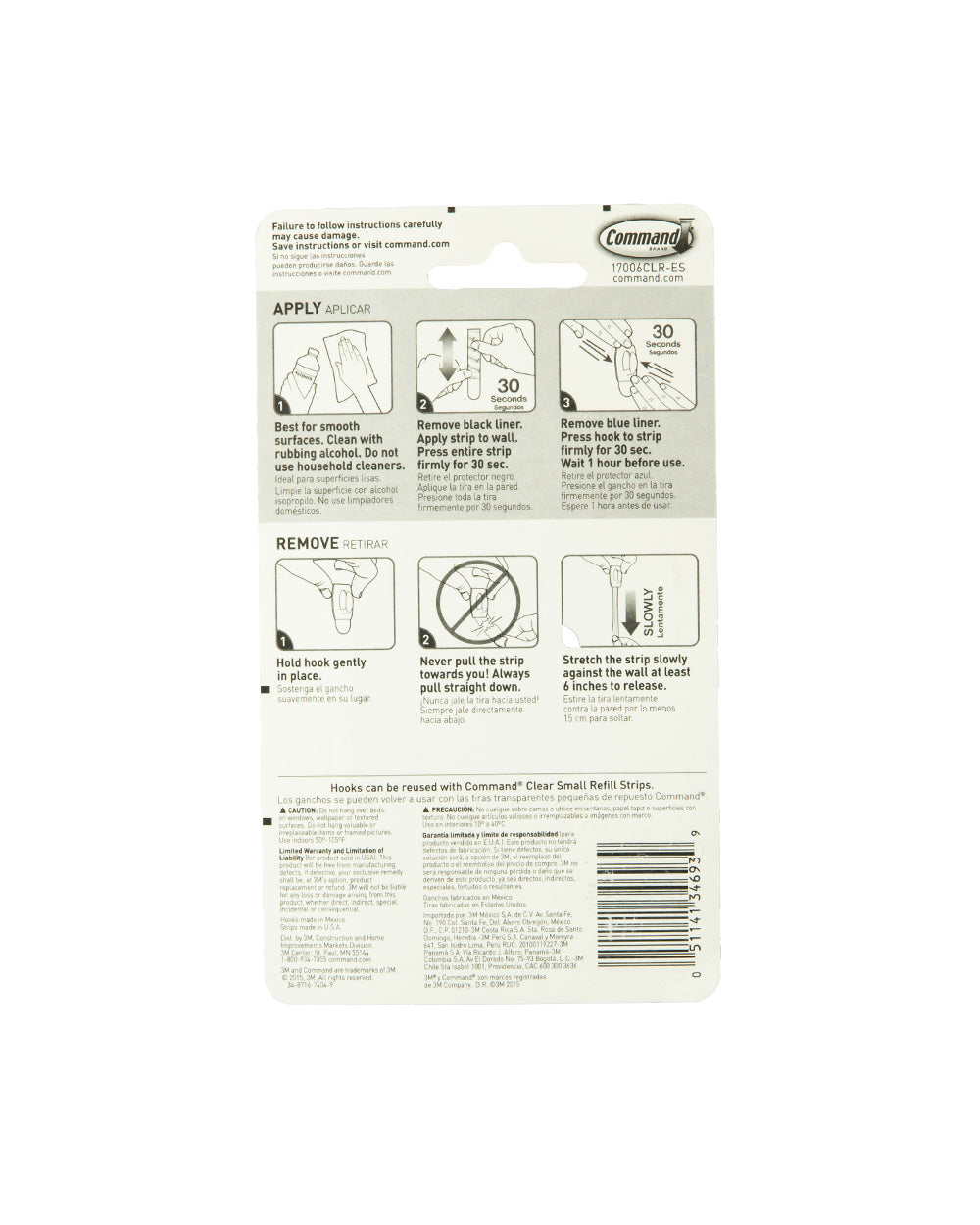 Command 6 Pack Clear Mini Hook