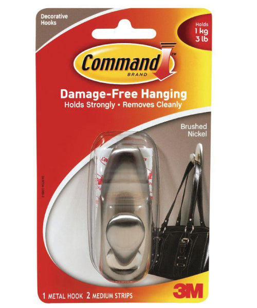 Command Medium Nickel Metal Hook