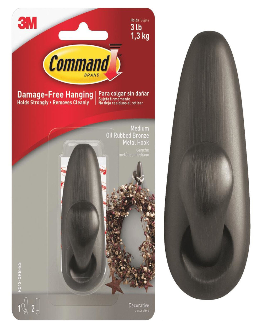 Command Medium Bronze Metal Hook