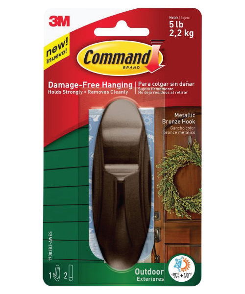 Command Large Outdoor Metallic Bronze Hook