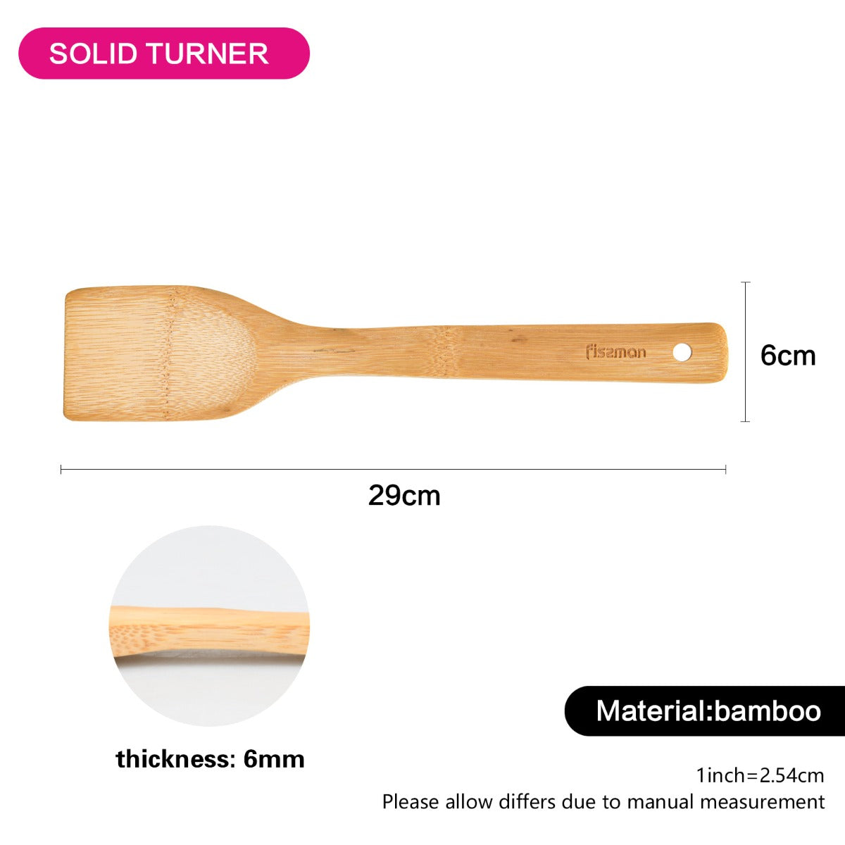 Fissman Solid Turner 30 x 6cm Bamboo