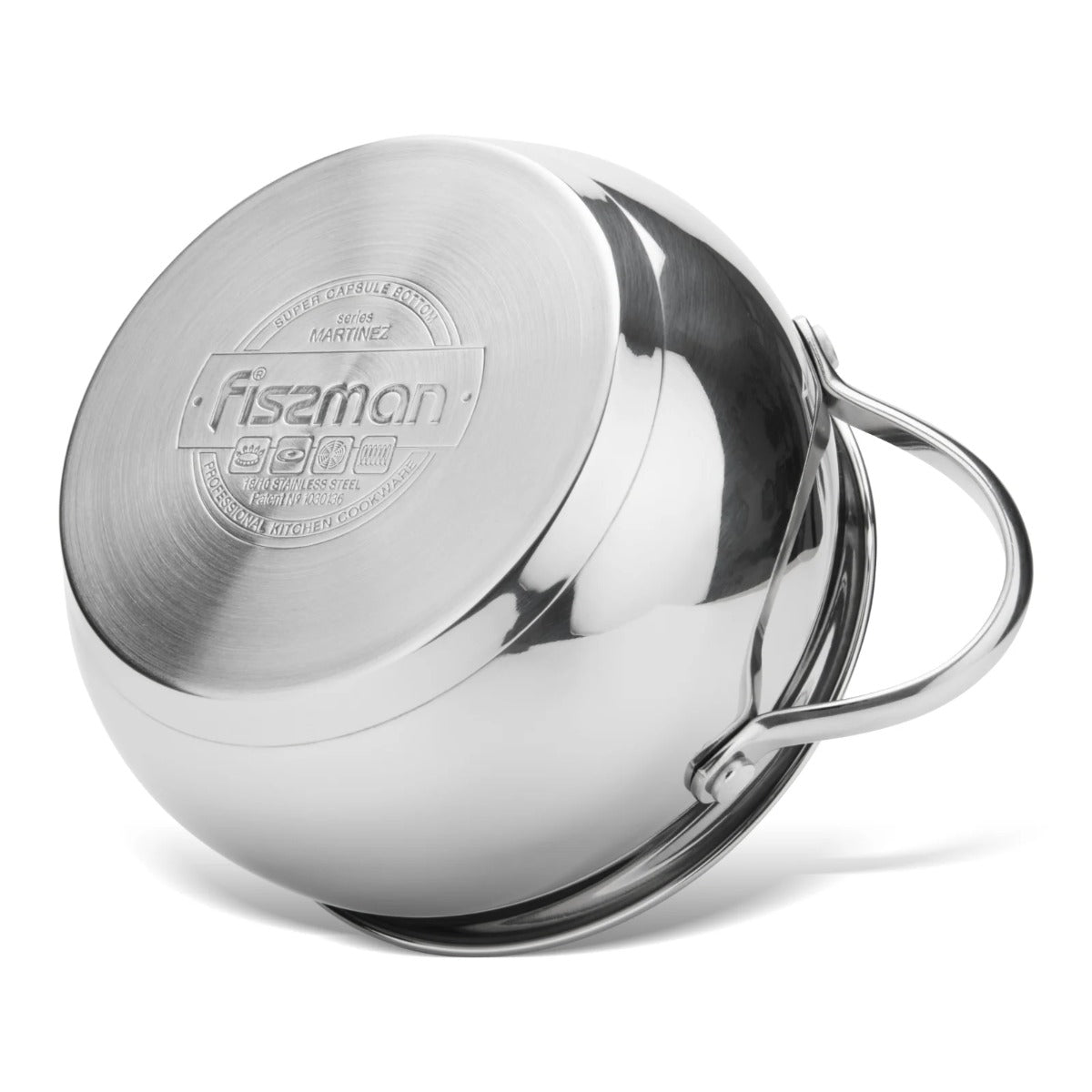 Fissman Martinez 6 Pieces Cookware Set 18/10 Stainless Steel Multi-Layered Induction Bottom Silver