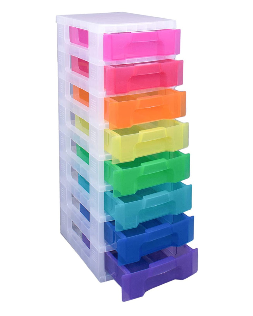 Really Useful Drawer Frame Assorted Rainbow Drawers 8 x 5 Liters