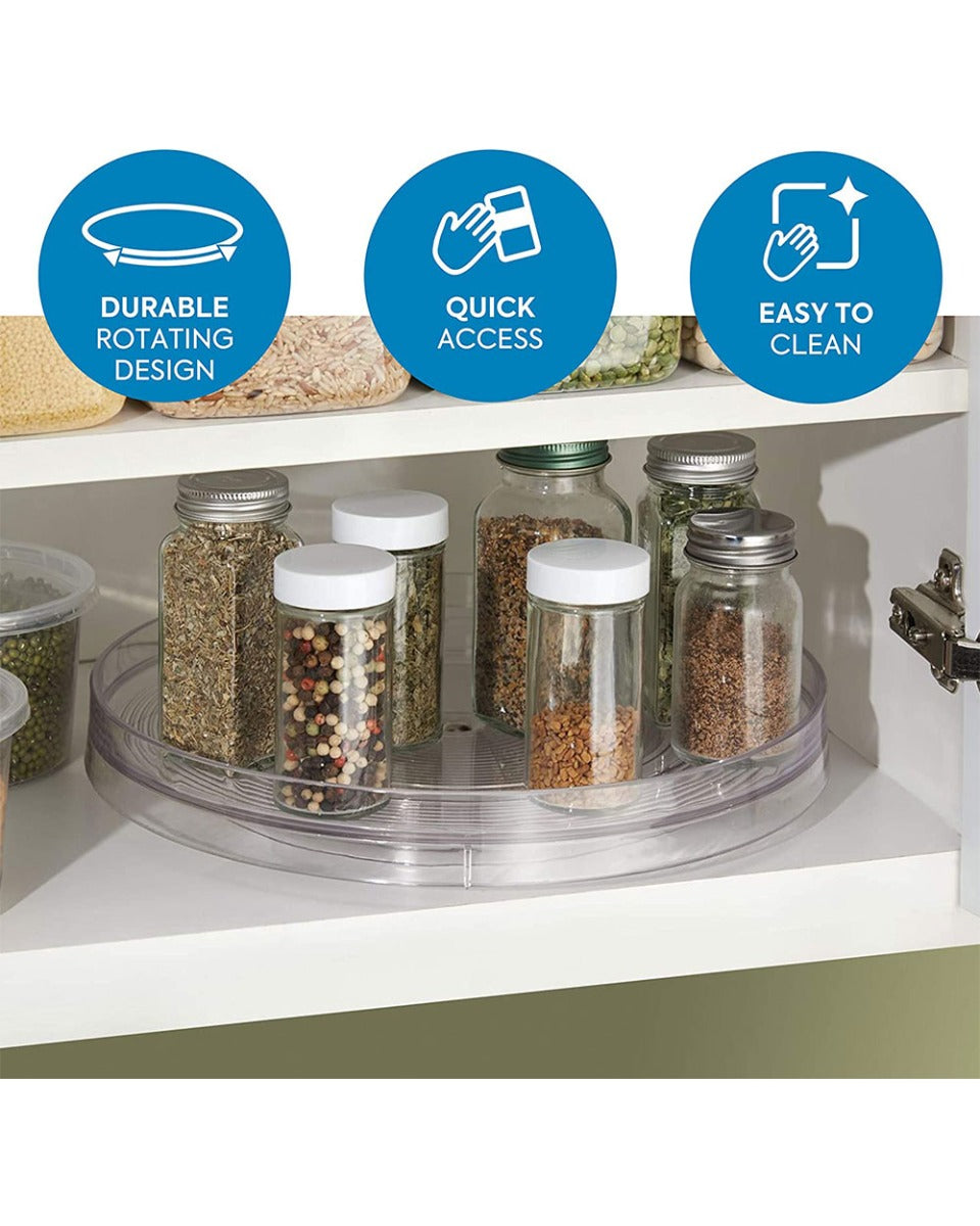 Interdesign Linus Turntable 11.2 x 11.2 x 1.2 inch Clear