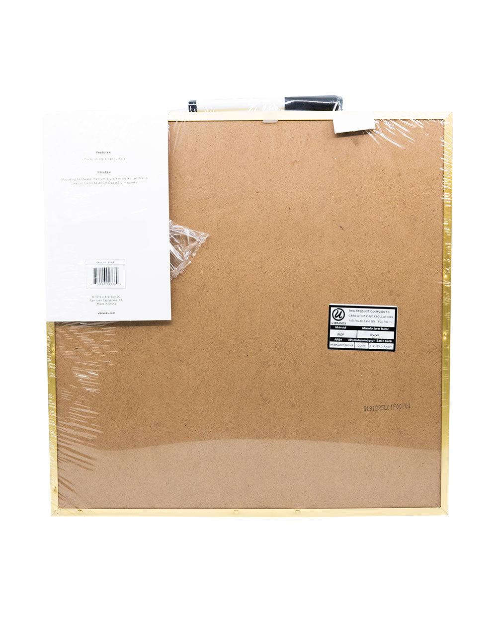 U Brands Gold Frame Dry Erase Planner Board