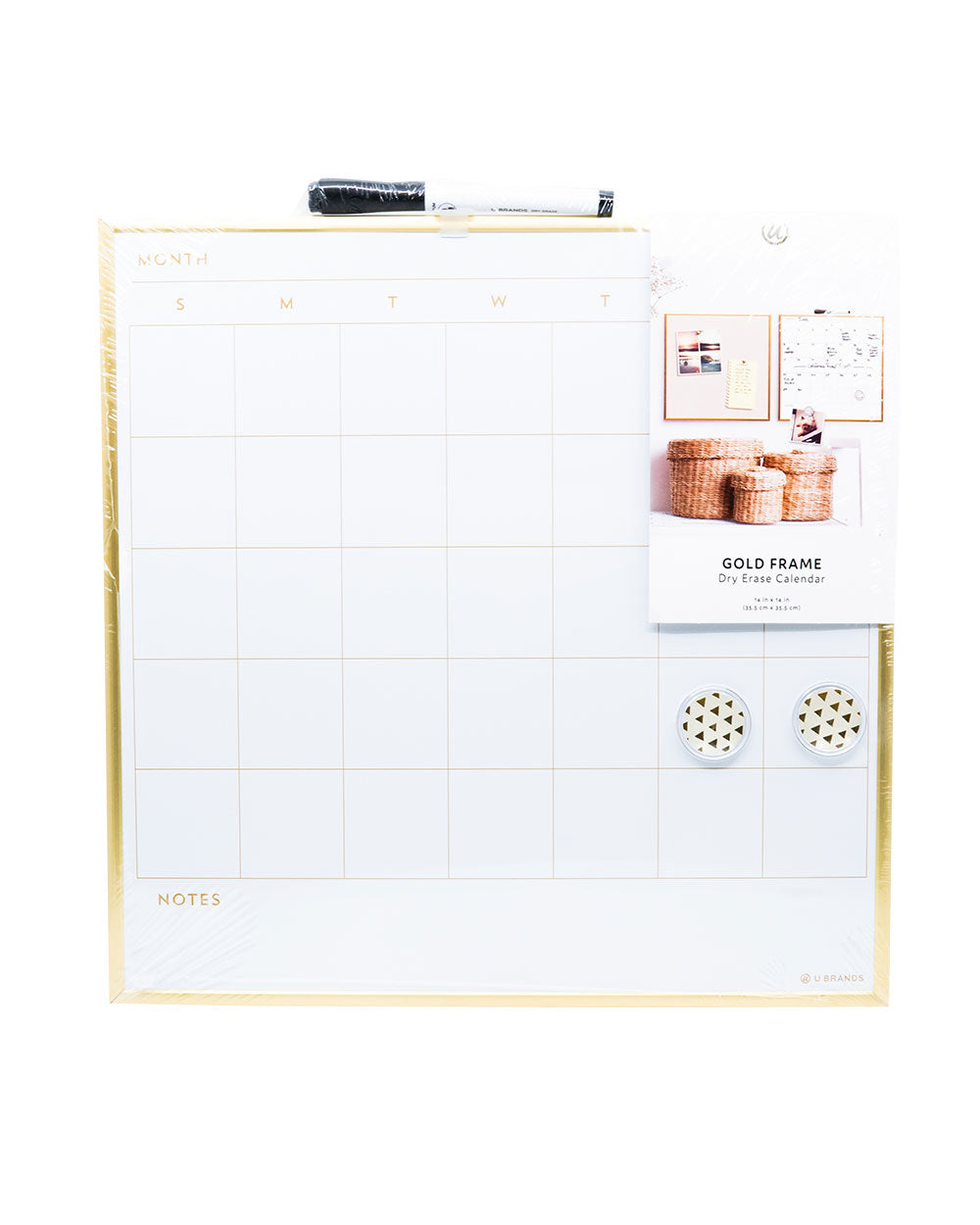 U Brands Gold Frame Dry Erase Planner Board