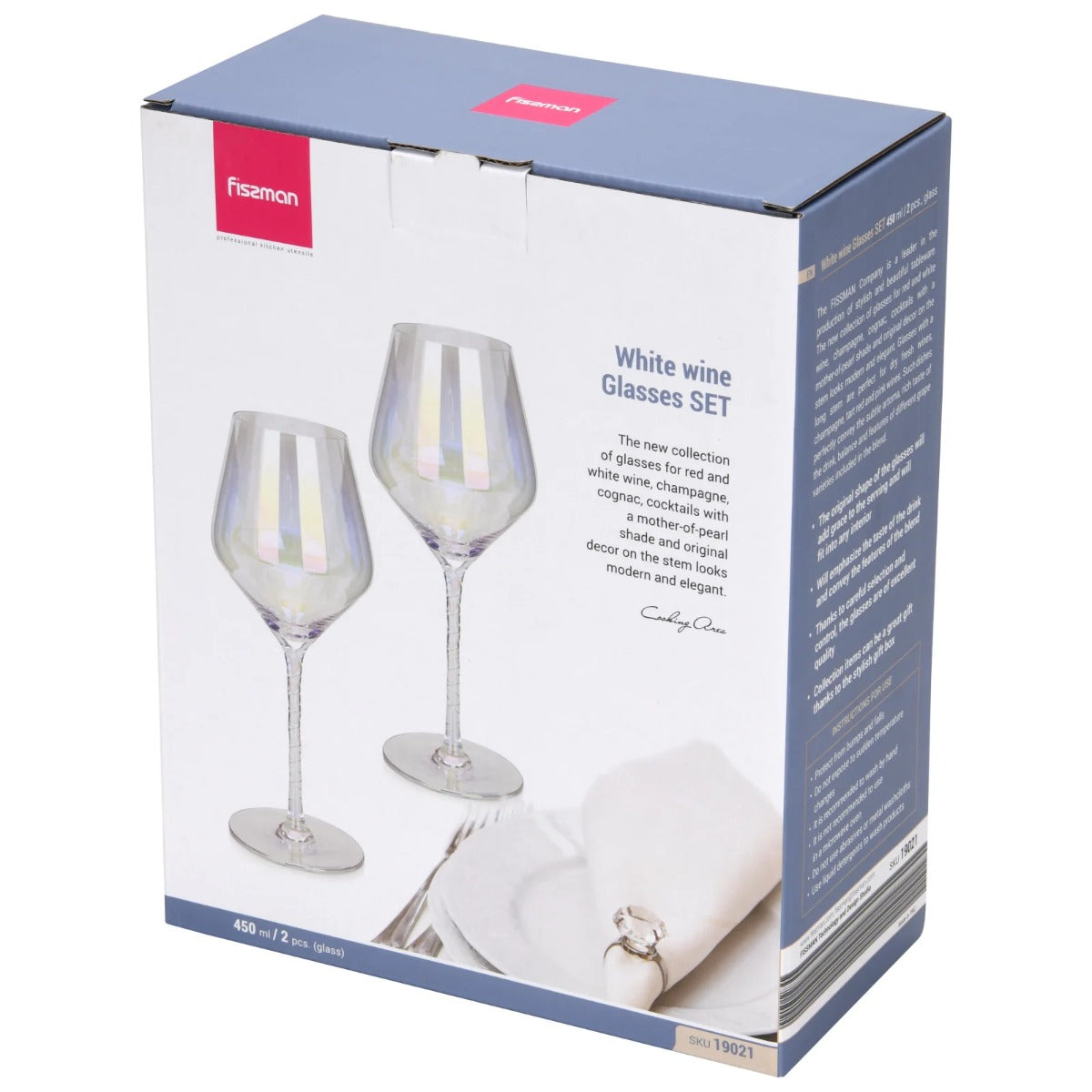 Fissman Set Of 2 White Wine Glasses 450 ML