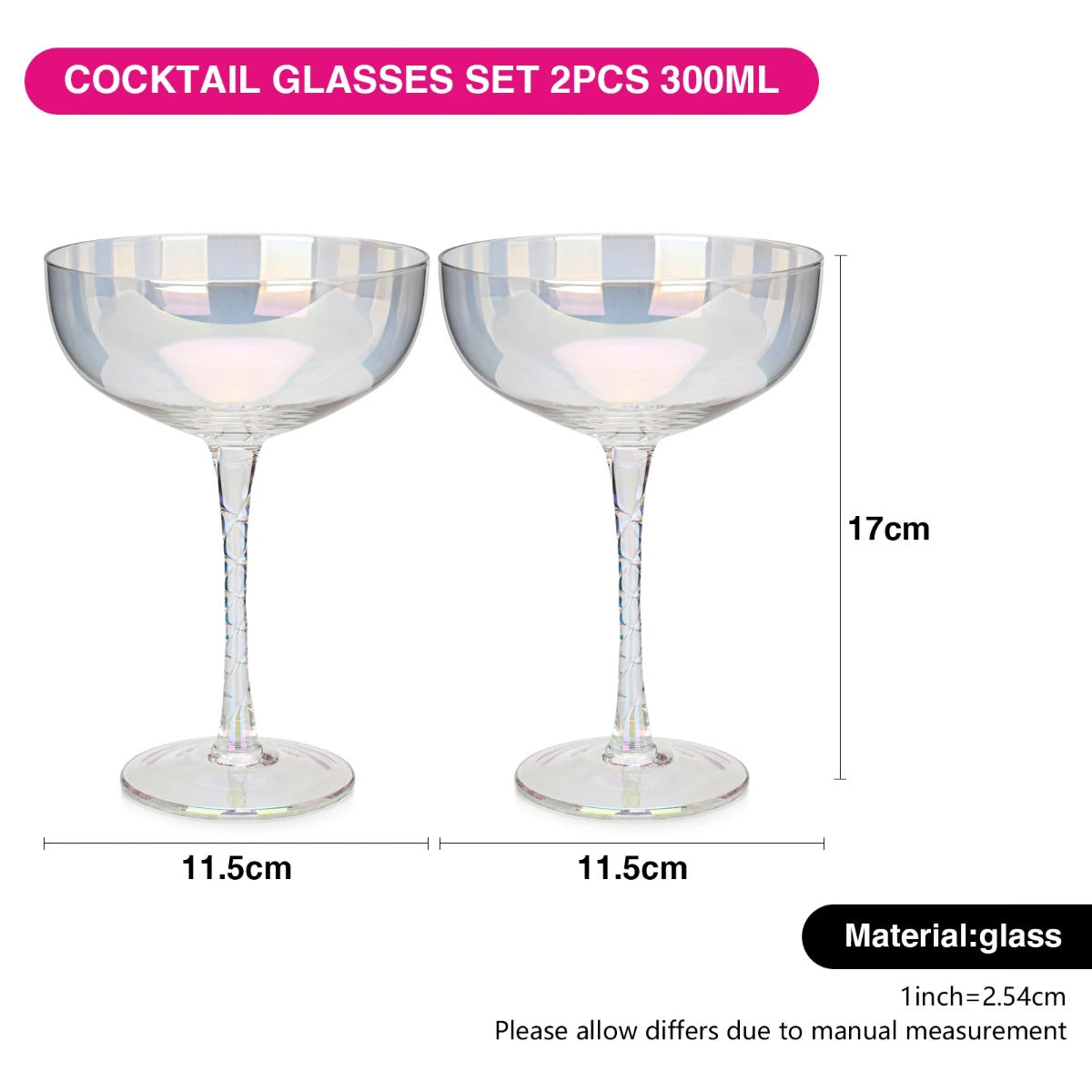 Fissman Set Of 2 Cocktail Glasses 300 ML