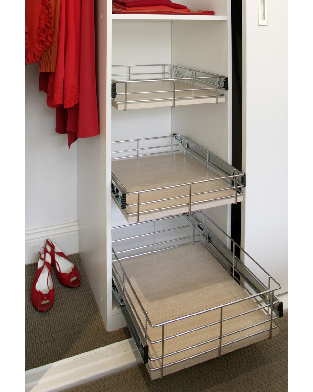 Tansel Wardrobe Pull Out Drawers with Slides L 396 x 150 x W 485 mm