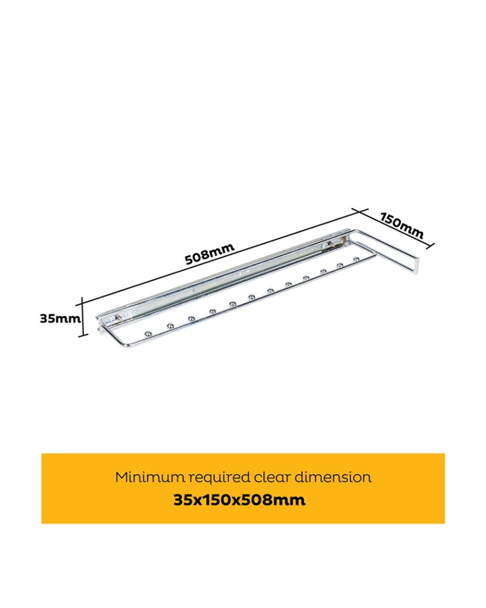 Tansel Sliding Pull Out Shirt Hanger L 35 x H 150 x W 508 mm
