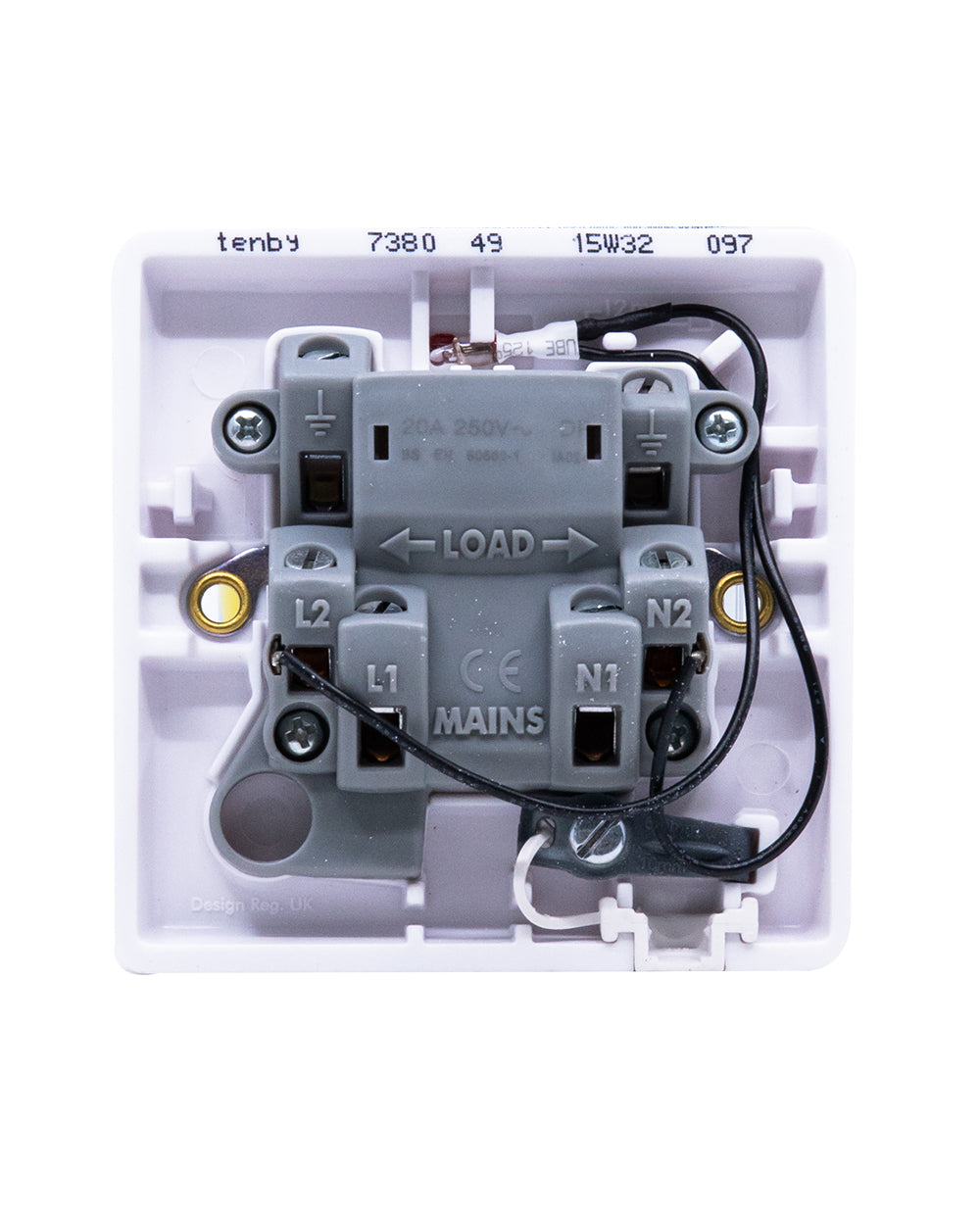 Tenby 20A D.P Switch Concealed Cord Outlet