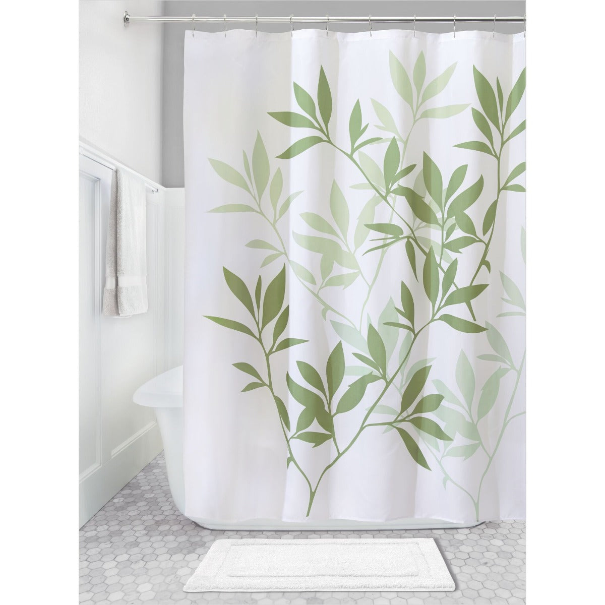 iDesign Leaves Short Curtain Green