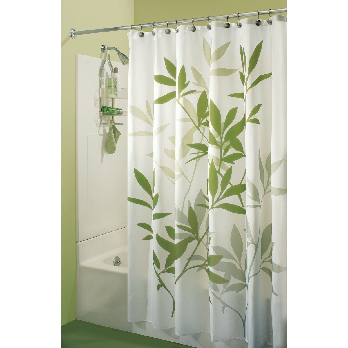 iDesign Leaves Short Curtain Green