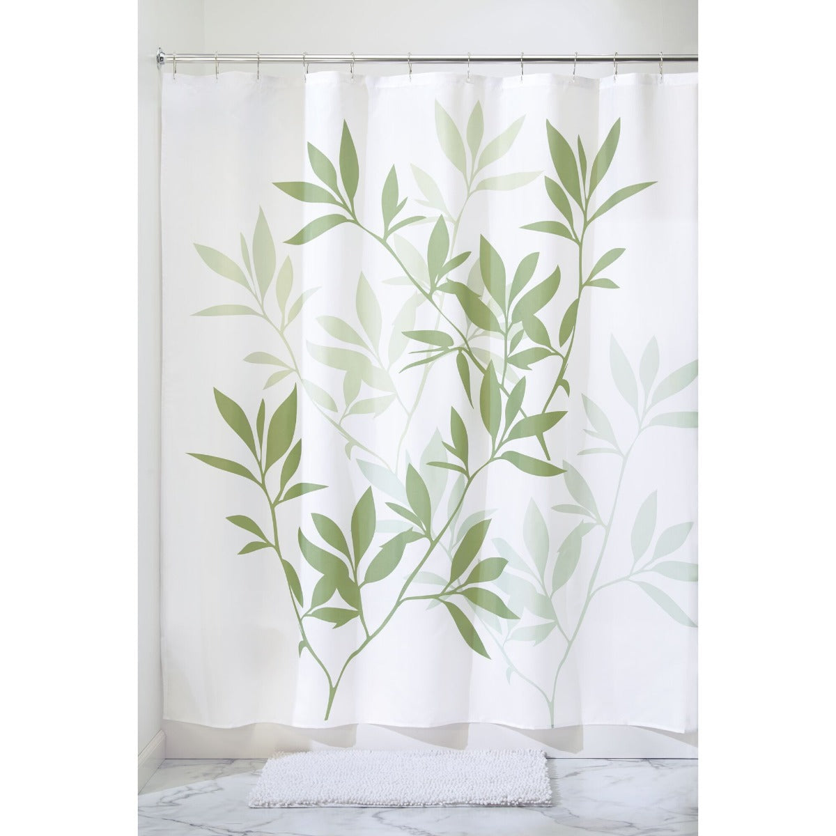 iDesign Leaves Short Curtain Green