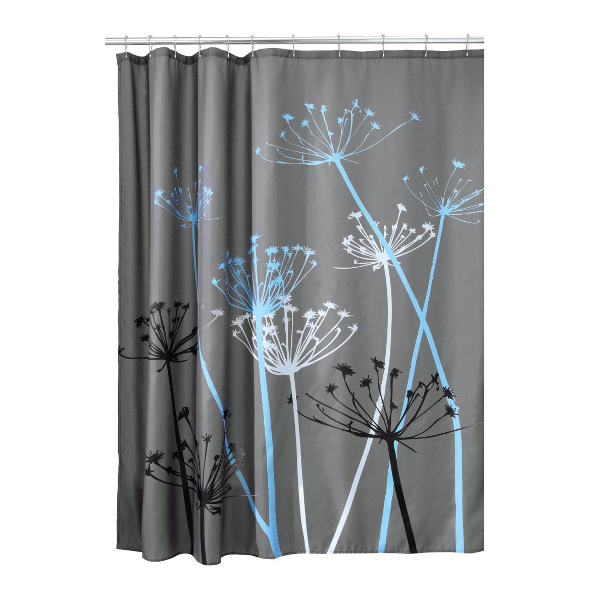 iDesign Thistle Short Curtain Gray & Blue