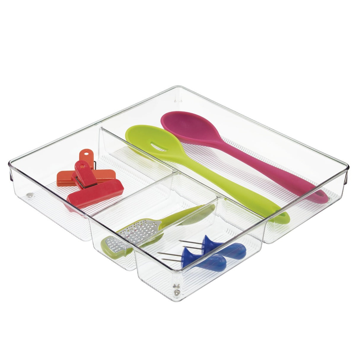 iDesign RPET Linus 4 Section Drawer Organizer Clear