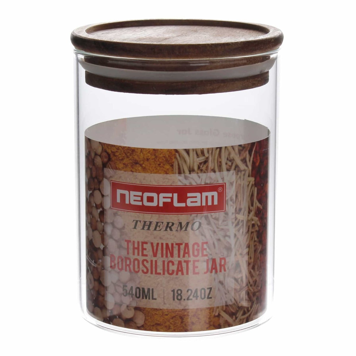 Neoflam Borosilicate Round Glass Jar 540ML