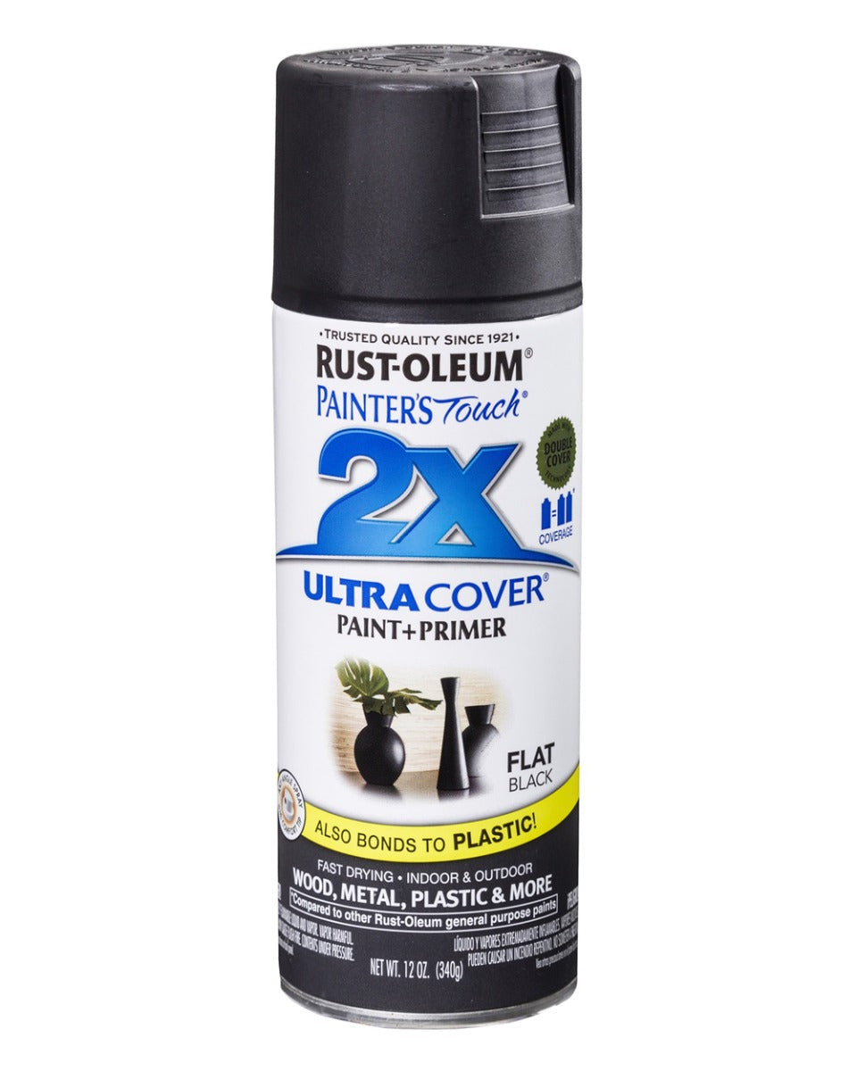 RustOleum Ultra Cover 2x Flat Black Spray