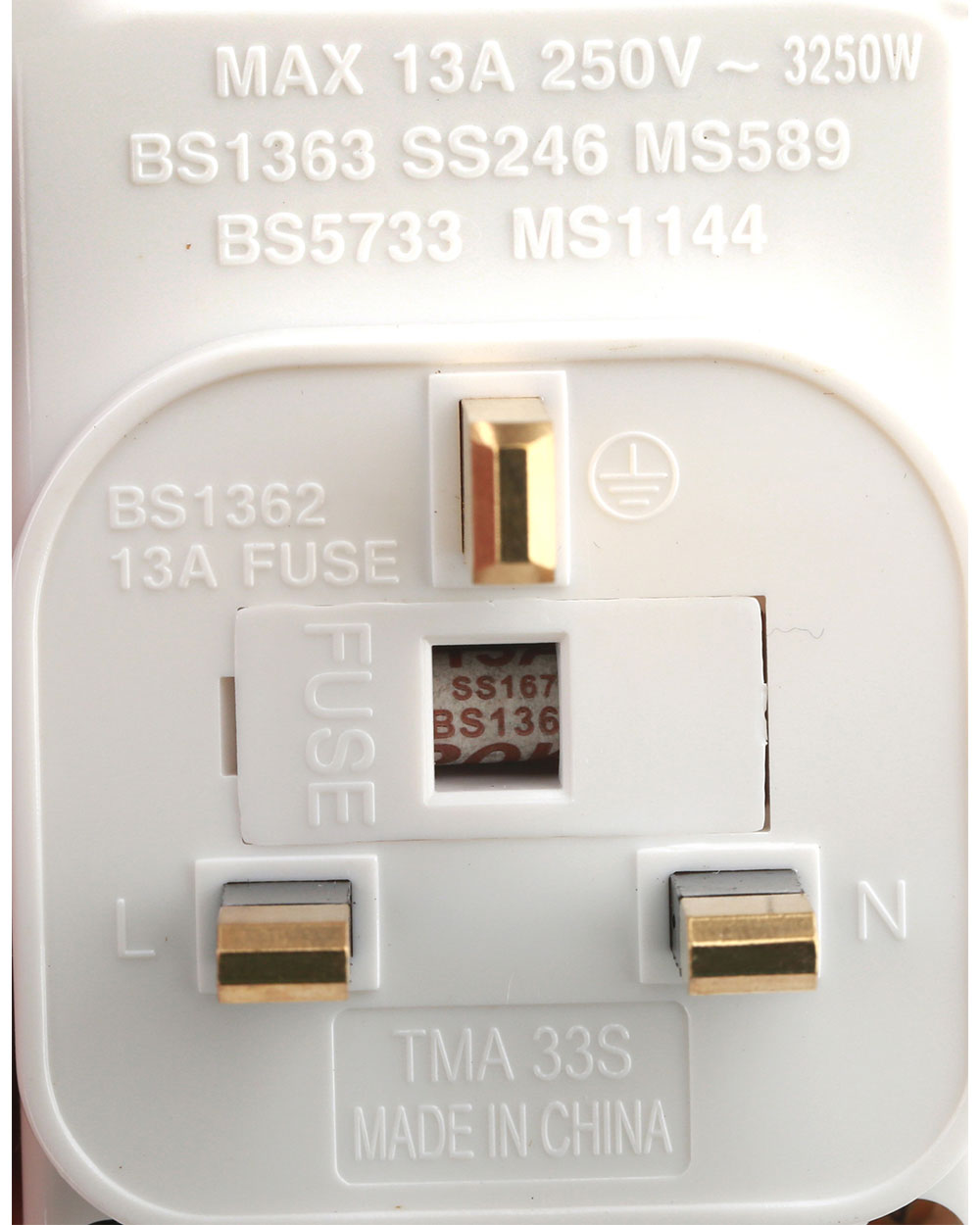 Terminator brand 3 Way UK Socket Multi Adaptor With Individual Switches With 2 Pin