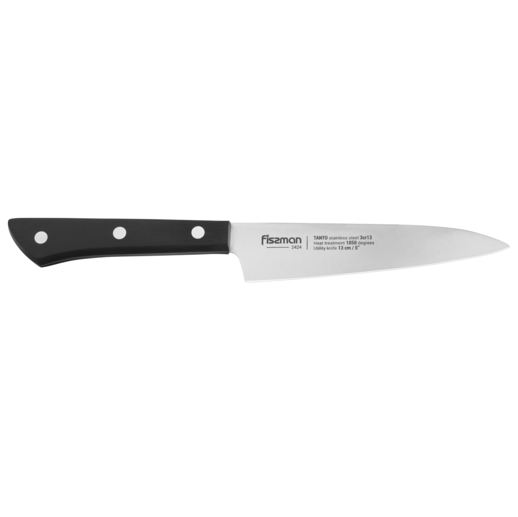 Fissman Utility Knife Tanto Series Black / Silver 5 Inch
