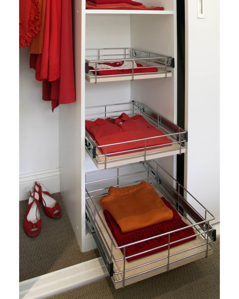 Tansel Wardrobe Pull Out Drawers with Slides L 596 x 150 x W 485 mm