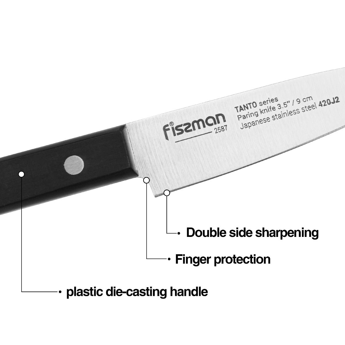 Fissman 3.5'' Paring Tanto 3Cr13 Steel