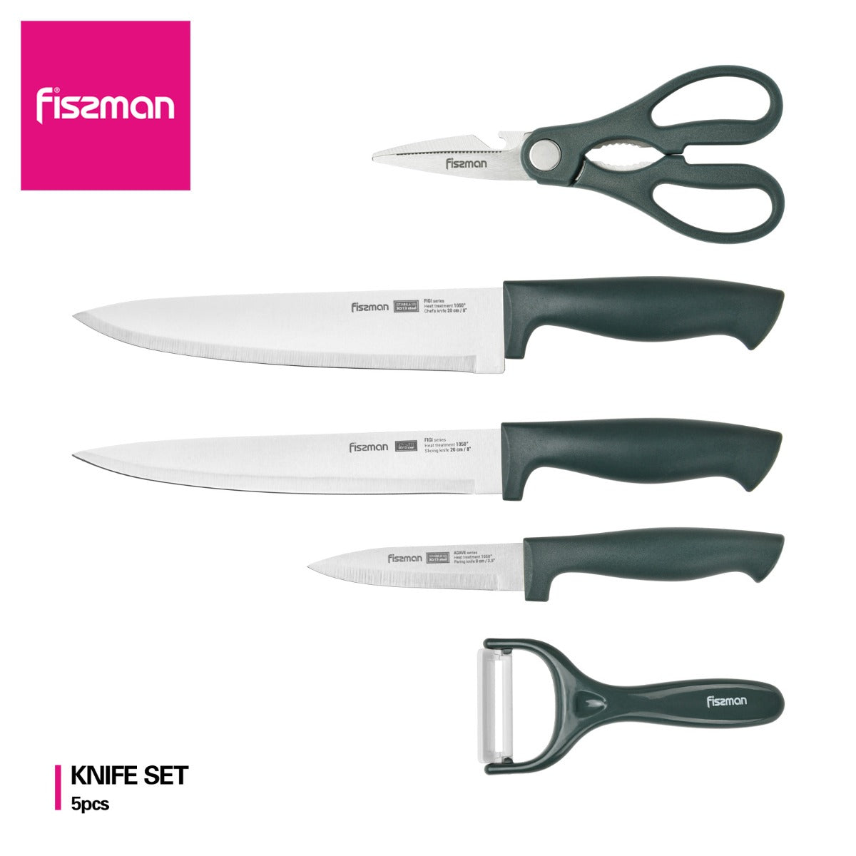 Fissman 5 Pieces Knife Set Agave Steel