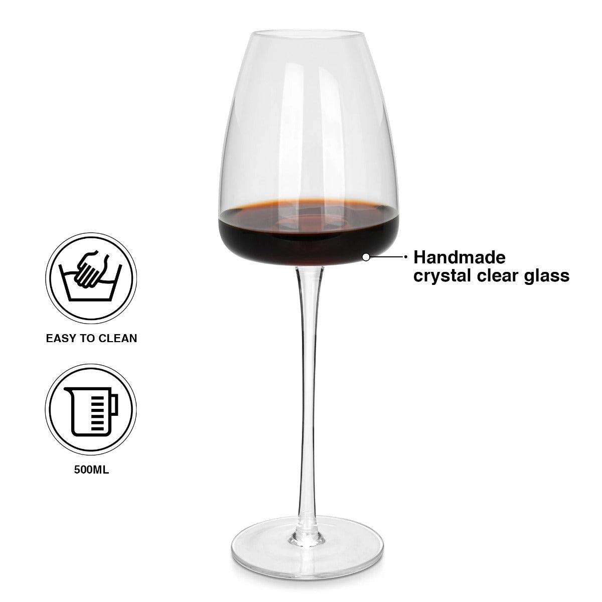 Fissman Set Of 2 Red Wine Glasses 500 ML