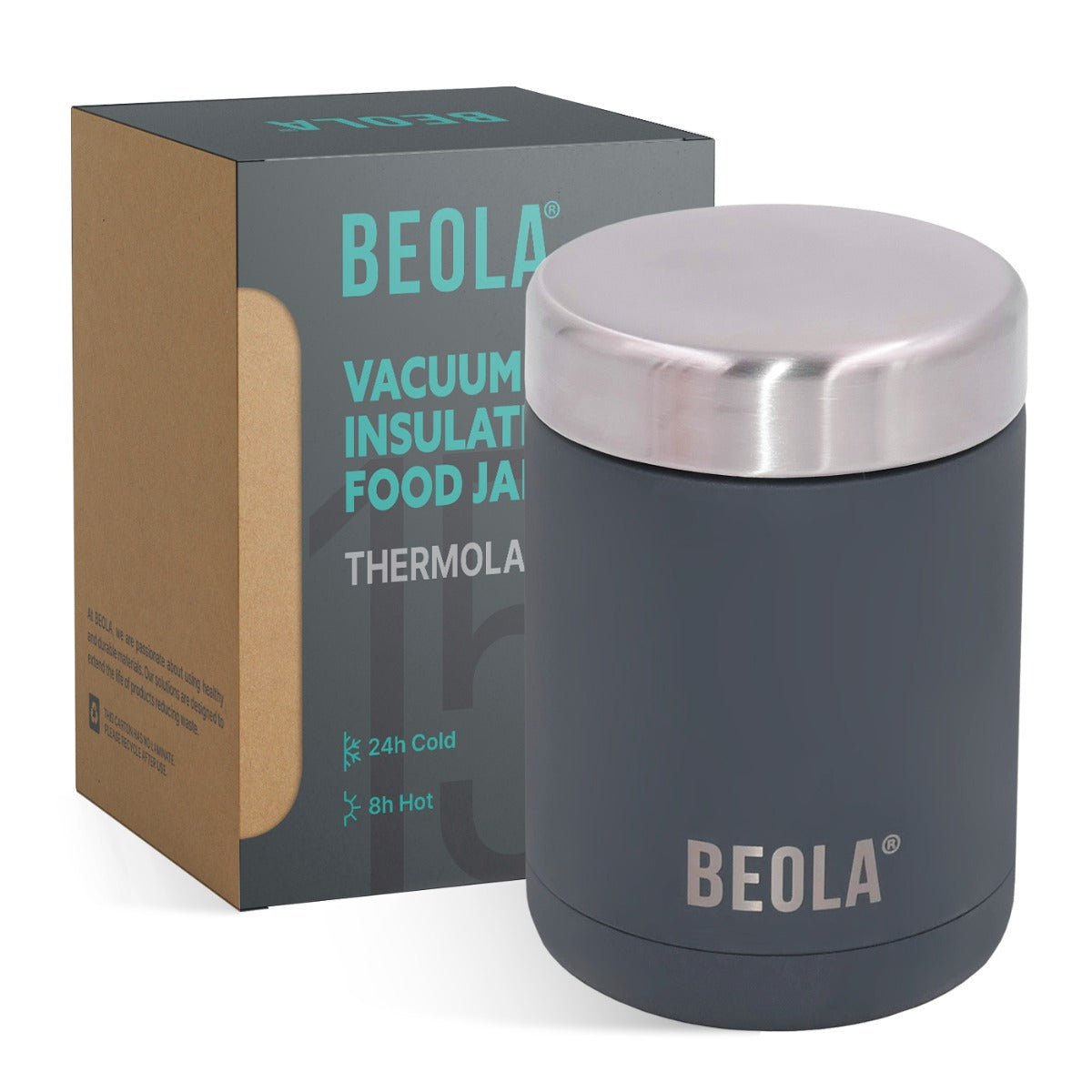 Beola 450Ml Vacuum Insulated Food Jar Lava Gray